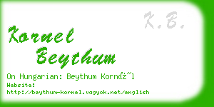 kornel beythum business card